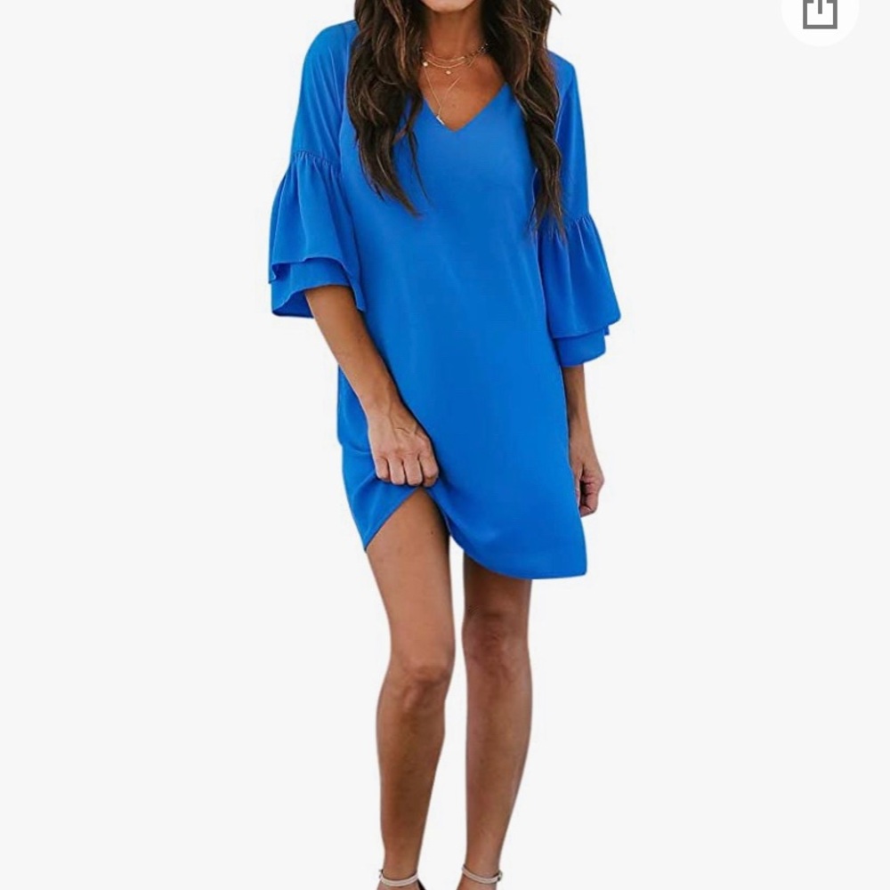 V-neck shift mini dress